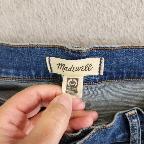 Madewell Jeans Womens 32 Blue Mid Rise Kick Out Cropped Ankle Bootcut Modern - Picture 11 of 15